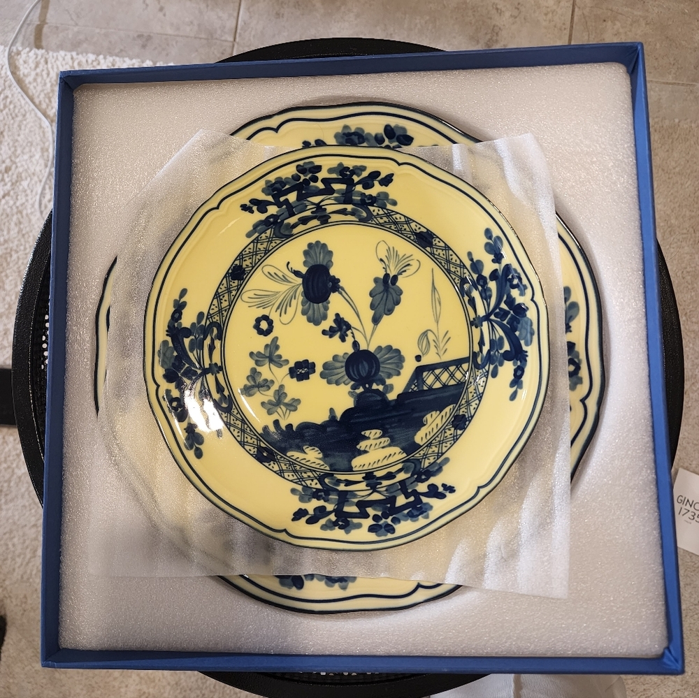 Ginori 1735 Oriente Italiano Citrino 2 porcelain plates